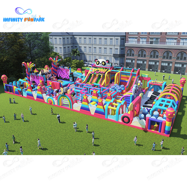 Epic Candy Inflatable Theme Park with Animal Concert DJ Pig Arena