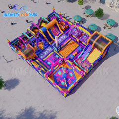 Sensational Candy Inflatable Park with DJ Soundstage & Meltdown Sweeper