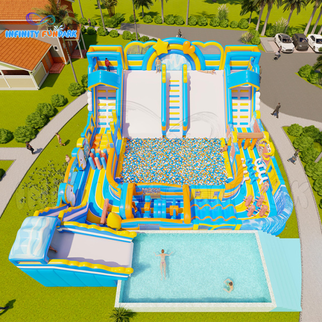 Magnificent Ocean Inflatable Park with Giant Water Slide & Splash Pool
