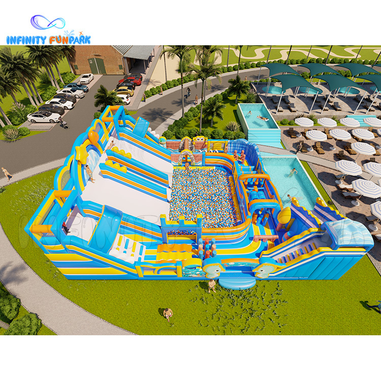 Magnificent Ocean Inflatable Park with Giant Water Slide & Splash Pool
