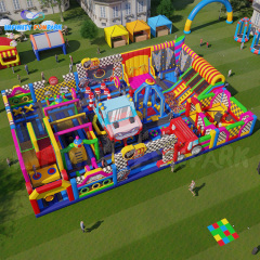 Vivid Racing Inflatable Park with Giant Monster Truck & Sweeper Game