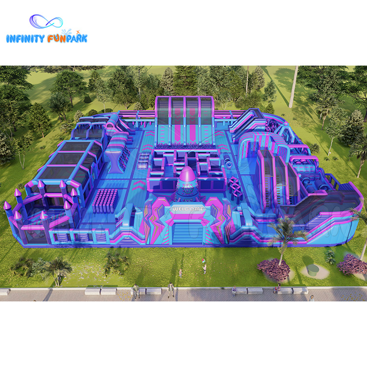 Majestic Space Inflatable Park with Cyber Portal Entry & Rocket Tower