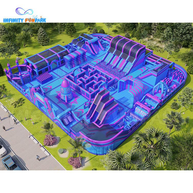 Majestic Space Inflatable Park with Cyber Portal Entry & Rocket Tower
