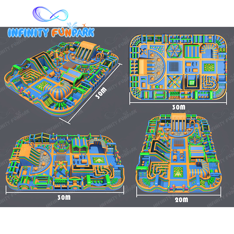 Marvelous Sports Inflatable Park with 30x20M Slam Dunk & Sweeper Zones