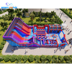 Supreme Sports Inflatable Park with Climbing Wall & Basketball Hoop