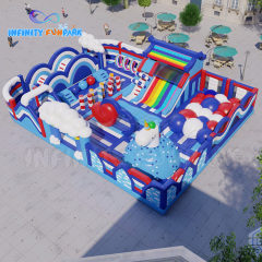 Glorious Candy Inflatable Park with Unicorn Dome & Rainbow Slide