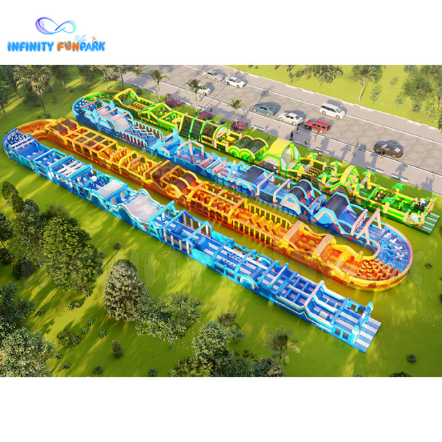 Incredible Racing Big Bounce Obstacle Course with Extra-Long Serpentine Loop