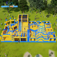 22x12M Imperial Castle Inflatable Park with Climbing Volcano & Double Slide