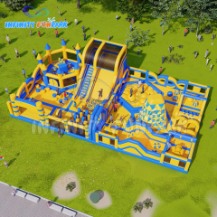 22x12M Imperial Castle Inflatable Park with Climbing Volcano & Double Slide