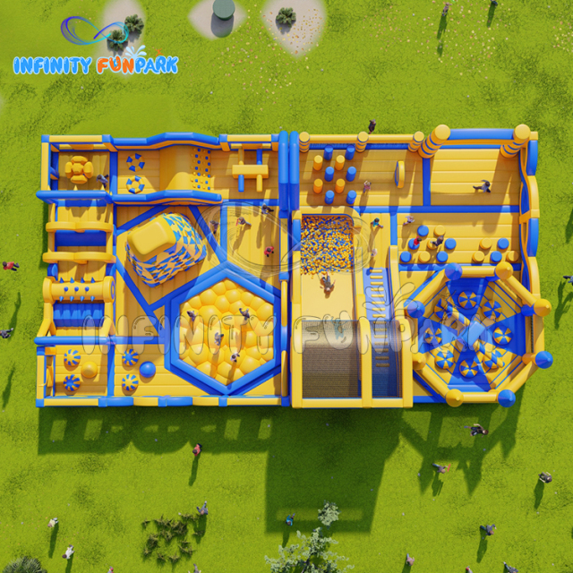 22x12M Imperial Castle Inflatable Park with Climbing Volcano & Double Slide