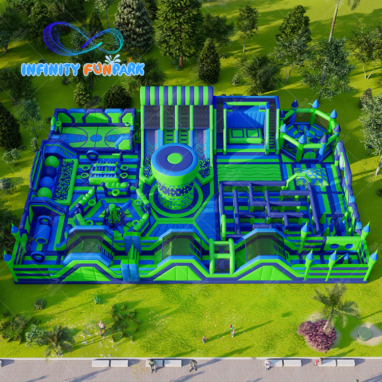 Wonderful Space Inflatable Park with Cosmic Launcher & Basketball Court