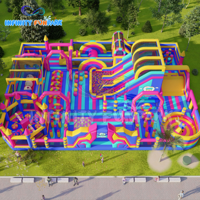 Breathtaking Sports Inflatable Park with Neon Meltdown & Climbing Wall