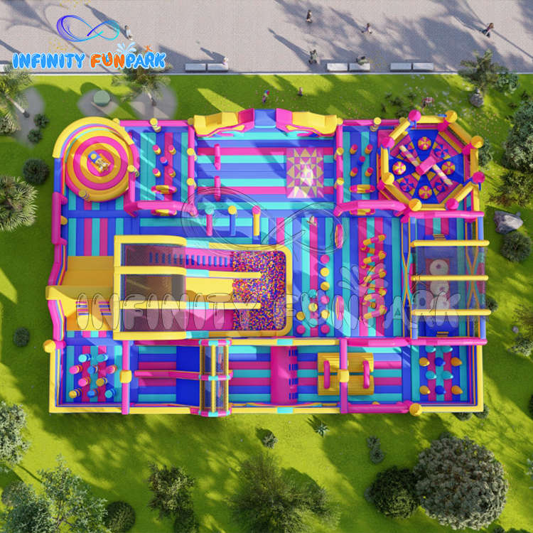 Breathtaking Sports Inflatable Park with Neon Meltdown & Climbing Wall