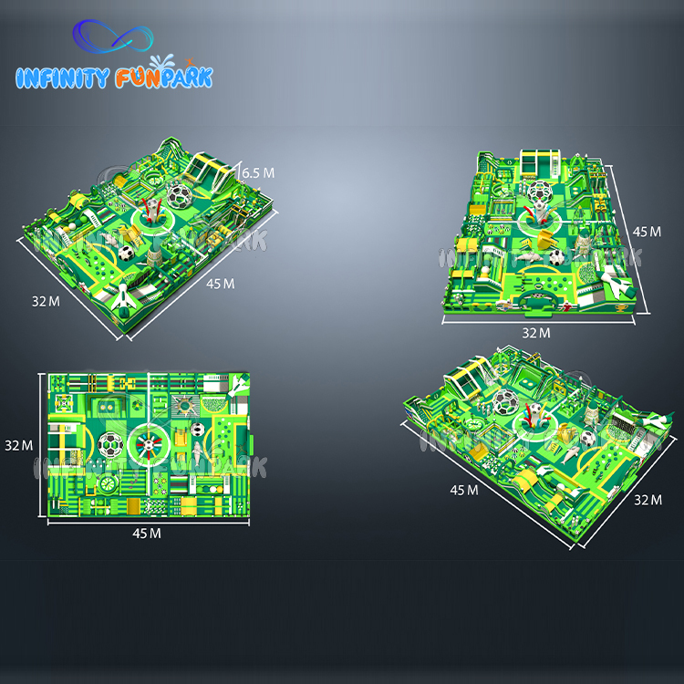 45x32M Sovereign Football Inflatable Park with Giant Soccer Ball & Pitch