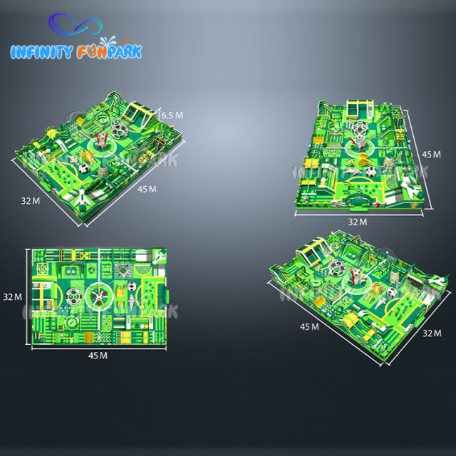 45x32M Sovereign Football Inflatable Park with Giant Soccer Ball & Pitch
