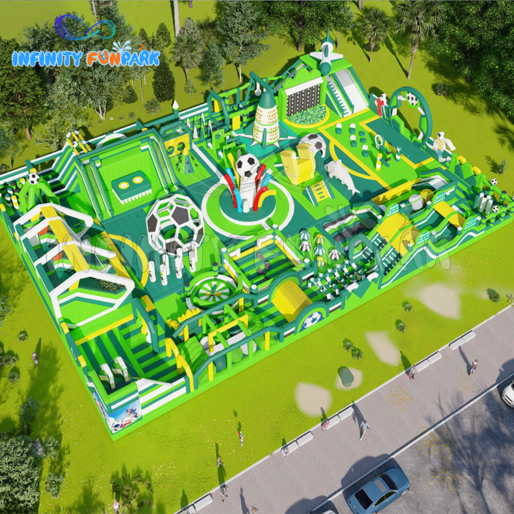 45x32M Sovereign Football Inflatable Park with Giant Soccer Ball & Pitch
