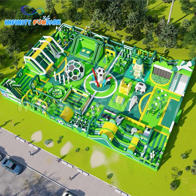 45x32M Sovereign Football Inflatable Park with Giant Soccer Ball & Pitch