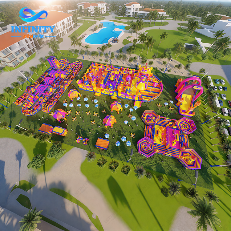 Mega Big Bounce Inflatable Park Solution | Theme Parks, Obstacle Courses | Infinity Funpark