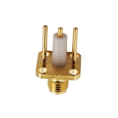 SMA Jack Female Connector Straight 4 Hole Flange Solder