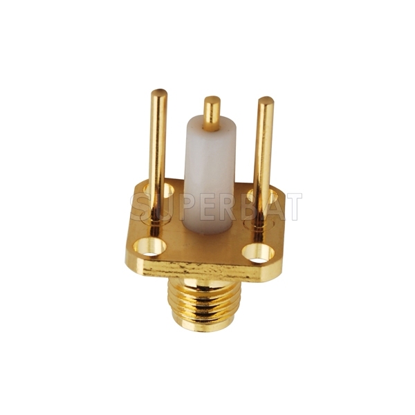 SMA Jack Female Connector Straight 4 Hole Flange Solder