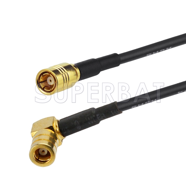 SMB Plug to SMB Plug Right Angle Cable Using RG58 Coax