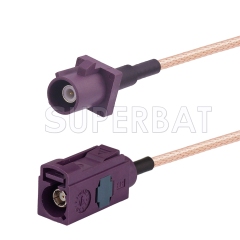 Bordeaux FAKRA Plug to FAKRA Jack Cable Using RG316 Coax