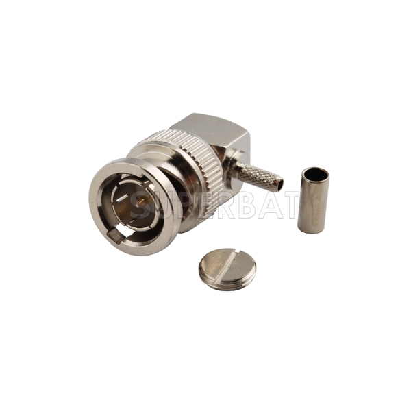 BNC Plug Male Connector Right Angle Crimp RG179