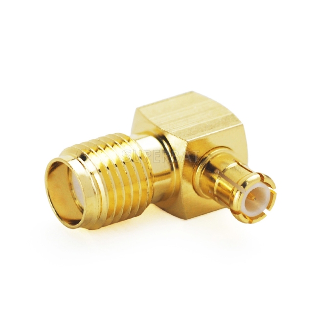 MCX Plug Male to SMA Jack Female Right Angle Adapter