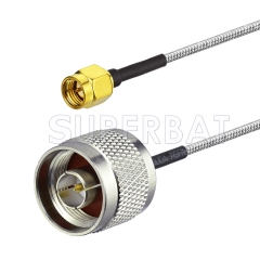 Cable SMA Male connector to N Male Straight Cable Using RG405 Coax cable 0.086"