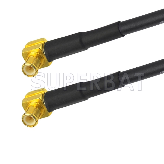 MCX Plug Right Angle to MCX Plug Right Angle Cable Using RG174 Coax