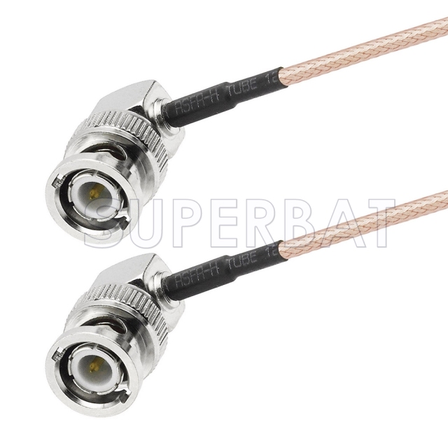 75 Ohm BNC Male Right Angle to 75 Ohm BNC Male Right Angle Cable Using 75 Ohm RG179 Coax