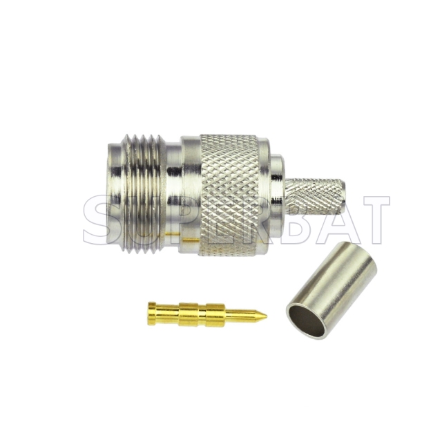Reverse Polarity RP N Jack Male Straight Crimp Connector for RG58 LMR-195 Cable