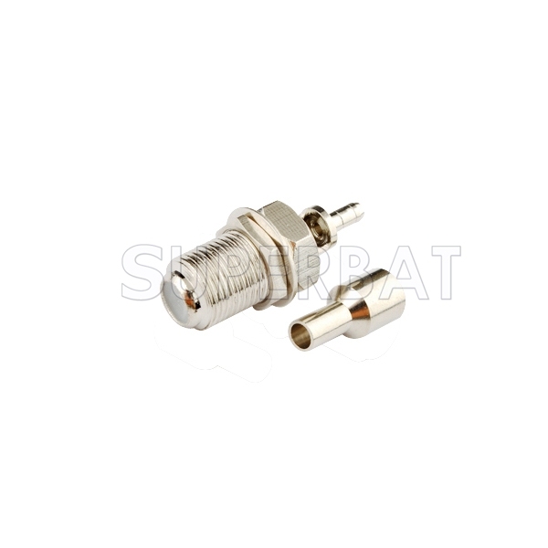 Custom RF Cable Assembly F Jack Straight Bulkhead pigtail cable Using RG179 Coax