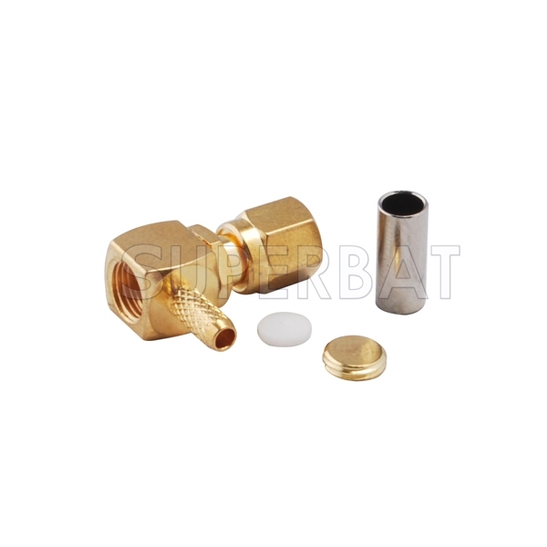 SMC Female right angle Crimp rf Connector for RG316 Cable