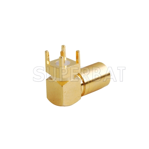 SMB Female Plug PCB Mount Right Angle Solder Connector