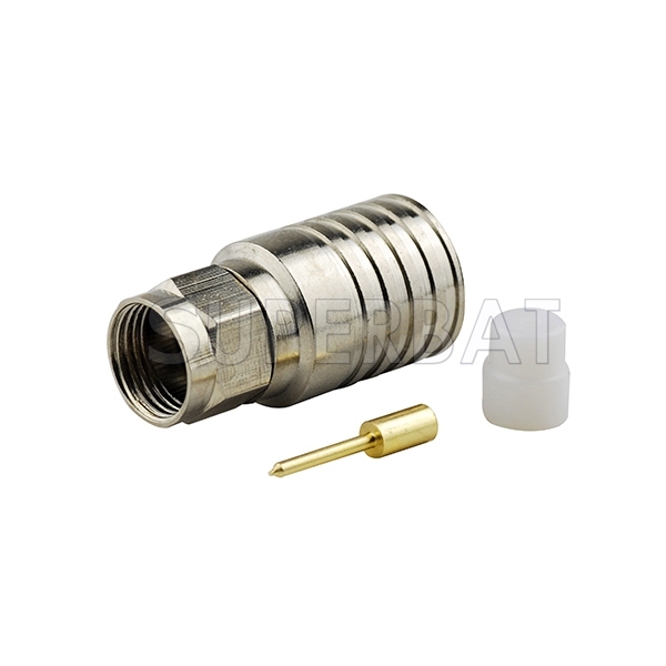 F Plug Male Connector Straight Crimp RG11