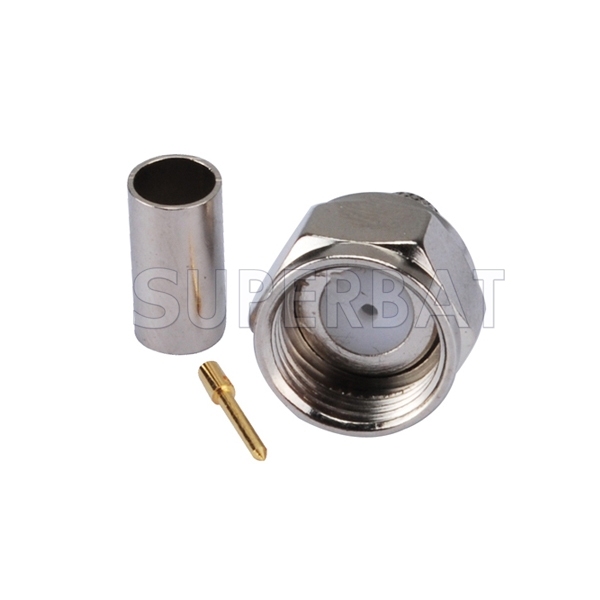 F Plug Male Connector Straight Crimp LMR-195