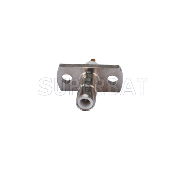 SMB Jack Male 2 Hole Flange Straight Insulator Solder Connector