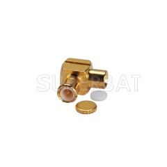 MCX Plug Male Connector Right Angle Solder for Semi-Rigid .086" RG405 Cable