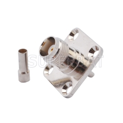 TNC Jack Female Connector Straight 4 Hole Flange Crimp RG316