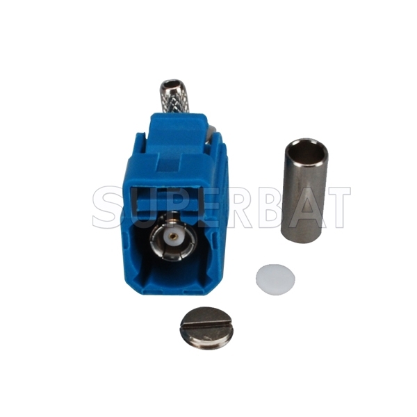 Superbat ANTENNA CONNECTOR Fakra Z Female crimp Jack RA RF Connector Waterblue/5021 Neutral coding