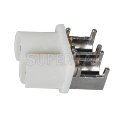 Dual FAKRA B Male Plug Right Angle PCB Mount Connector