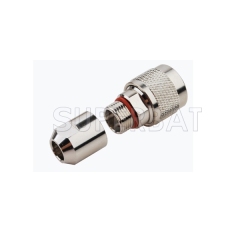 N Plug Male Straight Clamp Connector for 1/4 inch Superflexible Cable