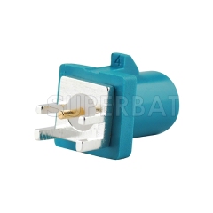 Superbat Fakra Z male Plug End Launch PCB mount Water blue Neutral Code RF connector