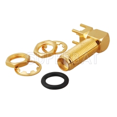 90 Degree SMA Jack Female Right Angle Bulkhead O-Ring PCB Connector