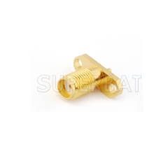 SMA Female Jack Straight 2 Hole Flange Solder Pin Connector