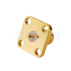 SMA Female Jack RF 4 Hole Flange Solder Straight Connector