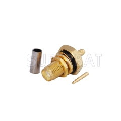 RP SMA Jack Male Straight Bulkhead O-Ring Crimp Connector for RG316 cable