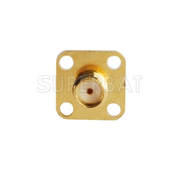 SMA Female Panel 4 Hole Flange Jack Insulator Connector Straight