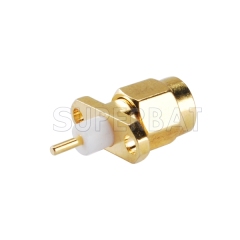 SMA Male Panel Mount Flange 2 Hole Solder Connector